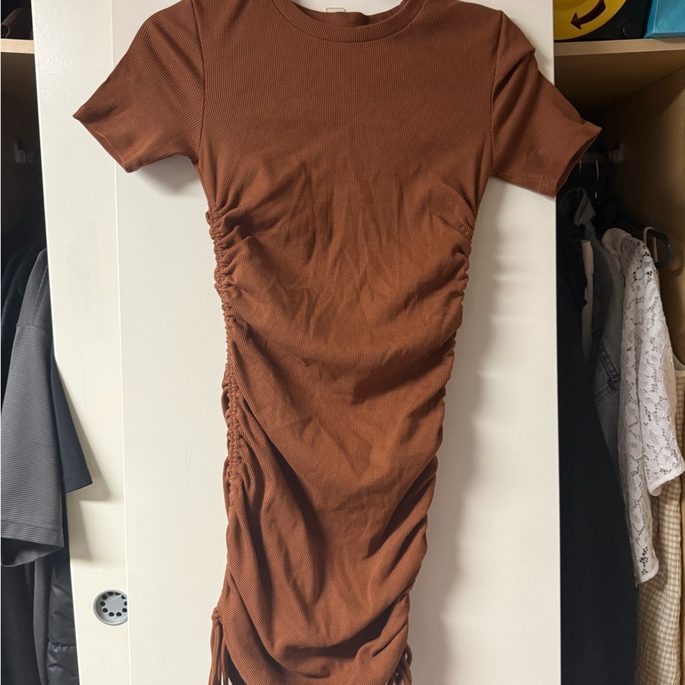 Zara Chestnut Ribbed Dress